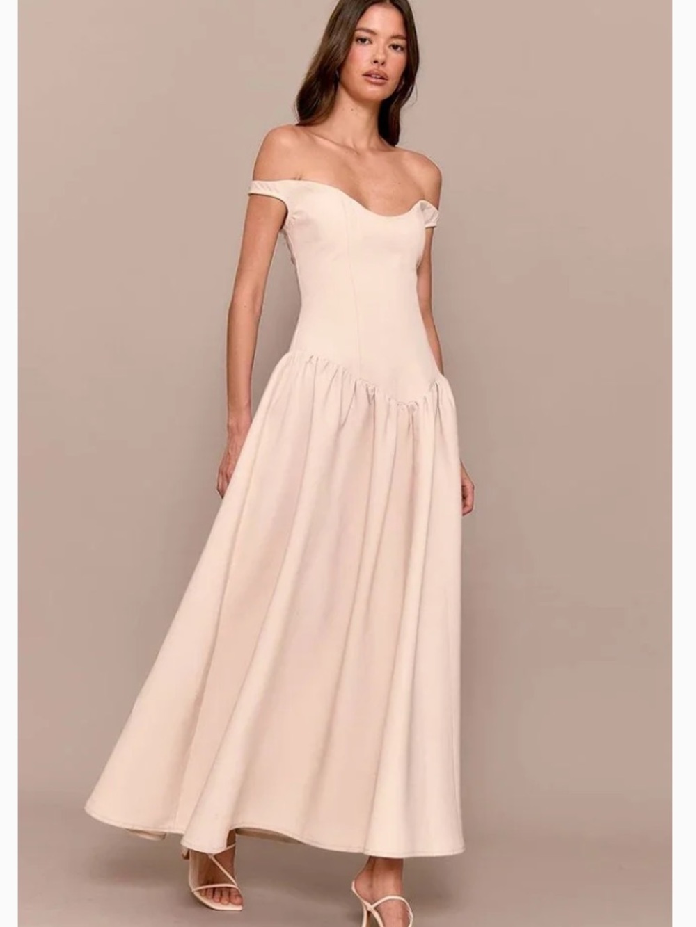 PrettyLittleThing One-Shoulder Bardot Midaxi Dress - Blush
